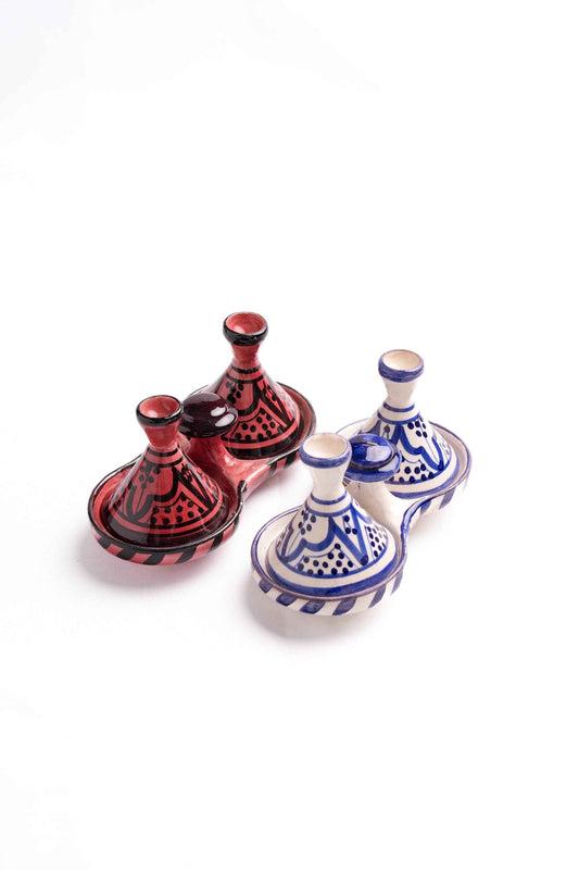Moroccan Safi Double Mini Tagine, Set of 2