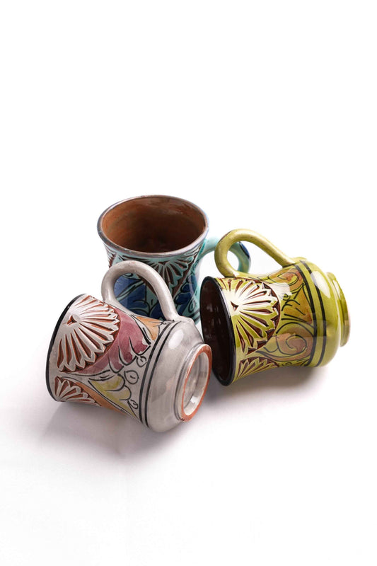 Moroccan Ceramic Cups, Set of 3 – Handmade Artisan