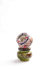 Carved Moroccan Ceramic Ashtrays with Lid, Set of 2