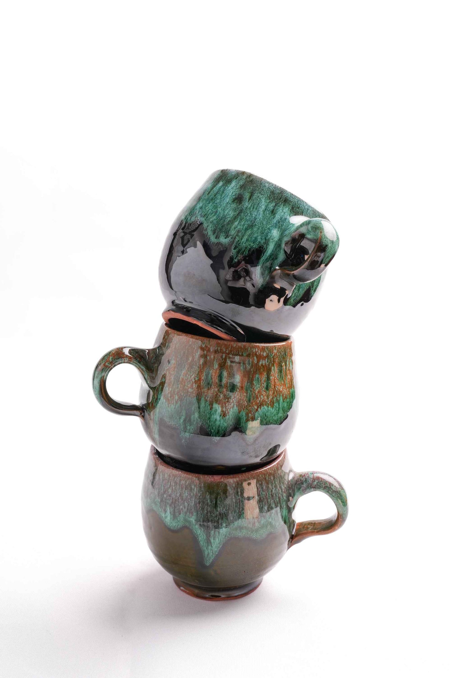 Moroccan Reactive-Glaze Mugs, Set of 3