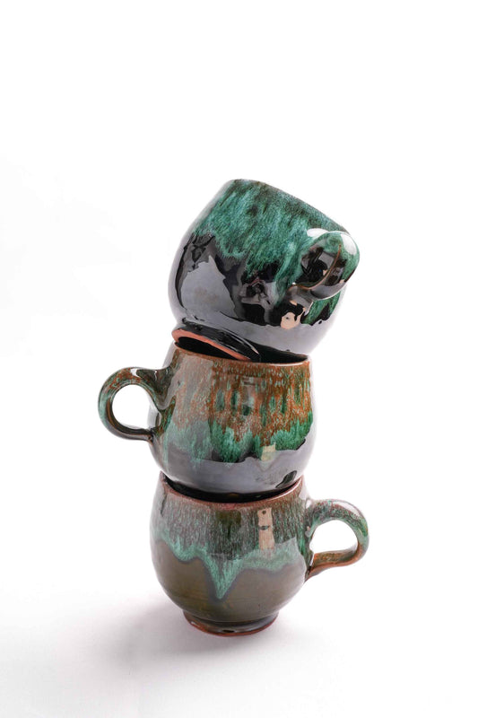 Moroccan Reactive-Glaze Mugs, Set of 3