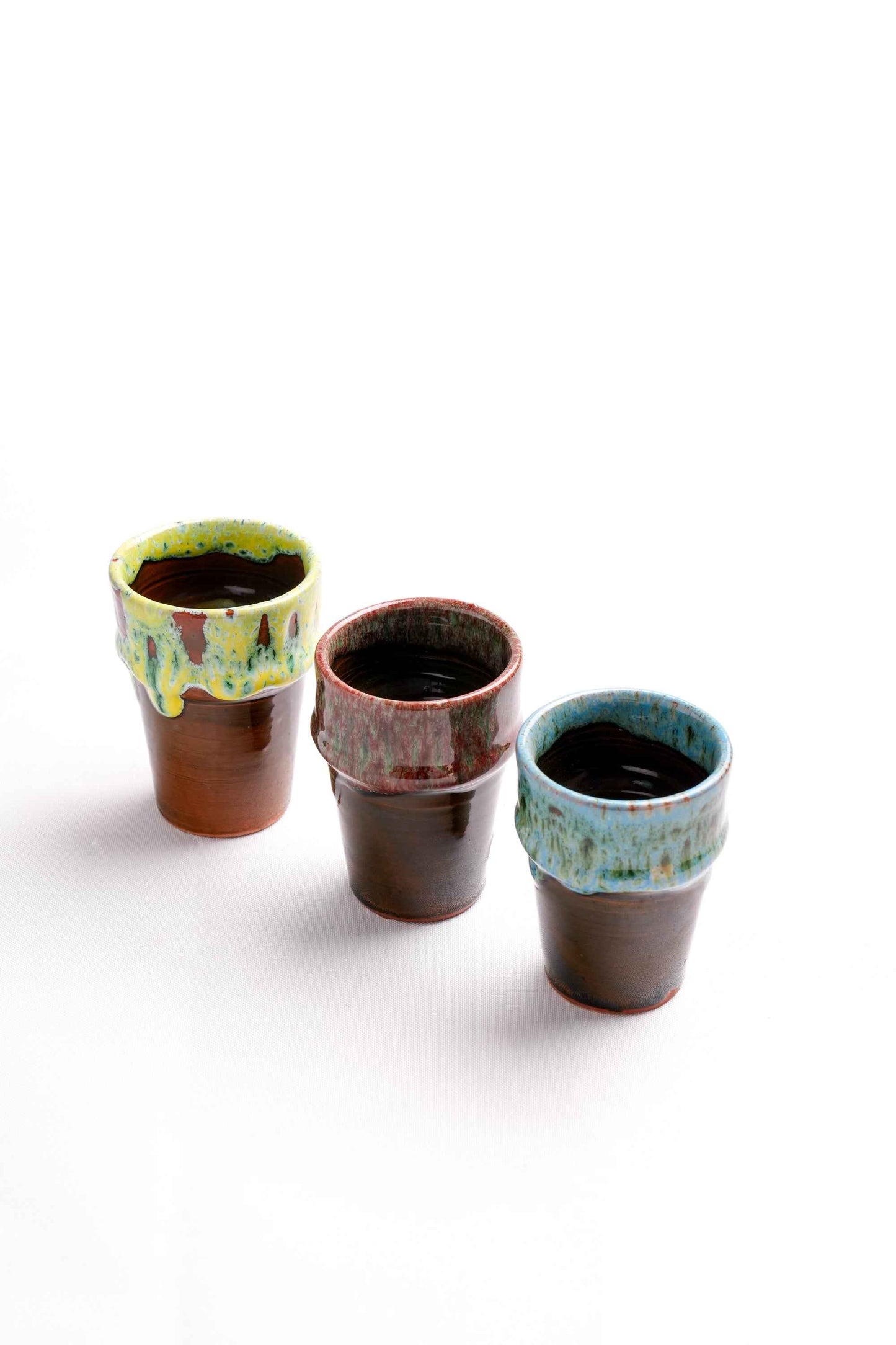 Moroccan Reactive-Glaze Tumblers, Set of 6 – Warm Tones
