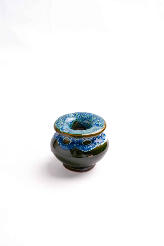 Moroccan Reactive-Glaze Ceramic Ashtray