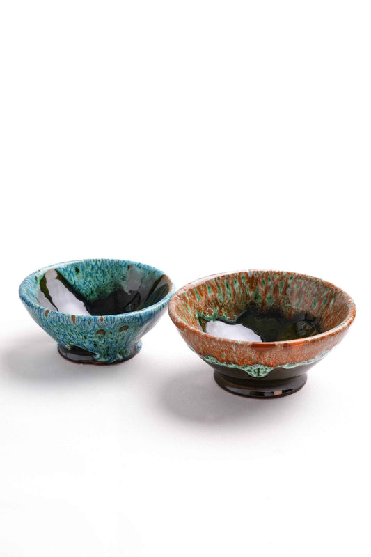 Moroccan Reactive-Glaze Bowls, Set of 2
