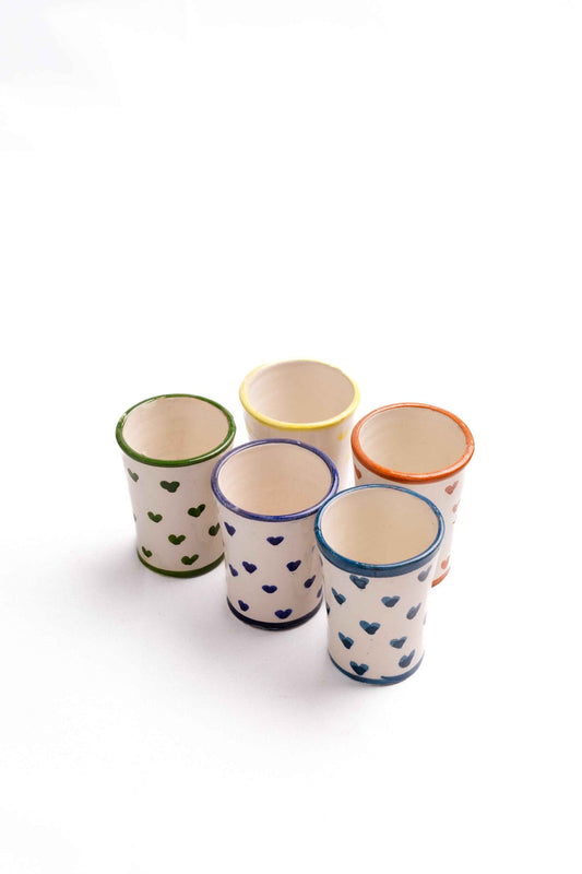 Moroccan Heart-Pattern Mini Cups, Set of 5