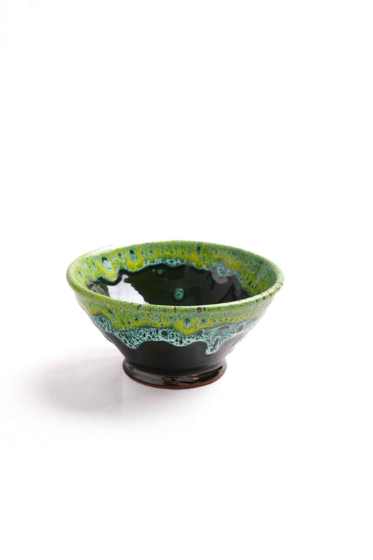 Moroccan Reactive-Glaze Ceramic Bowl