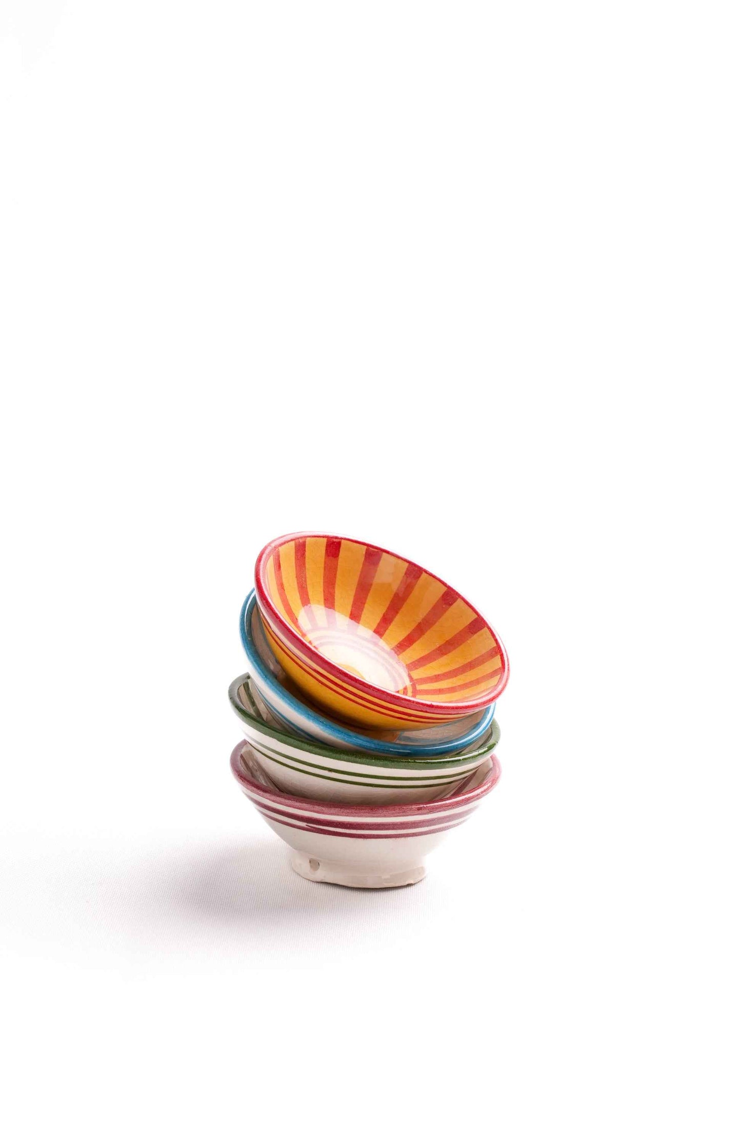 Moroccan Striped Mini Bowls, Set of 7