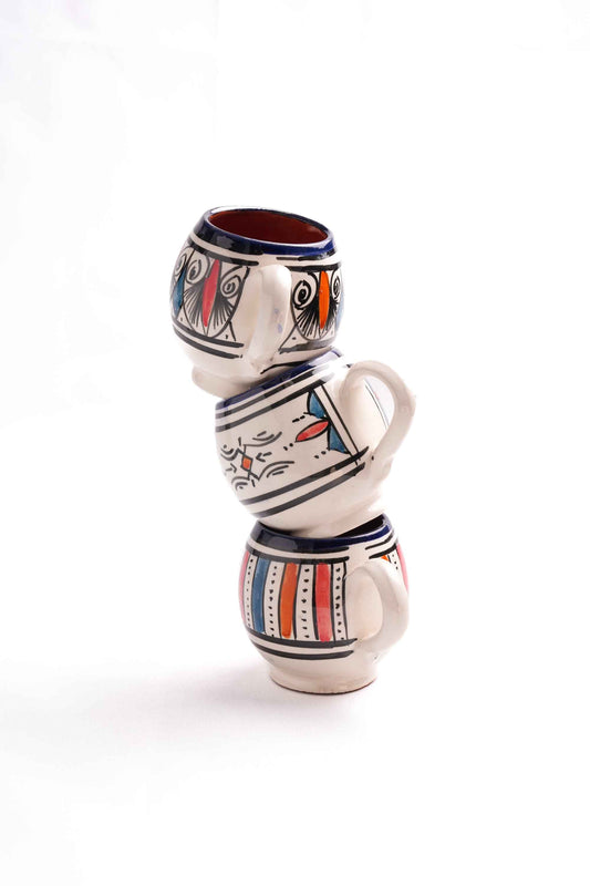 Moroccan Hand-Painted Mugs, Set of 3