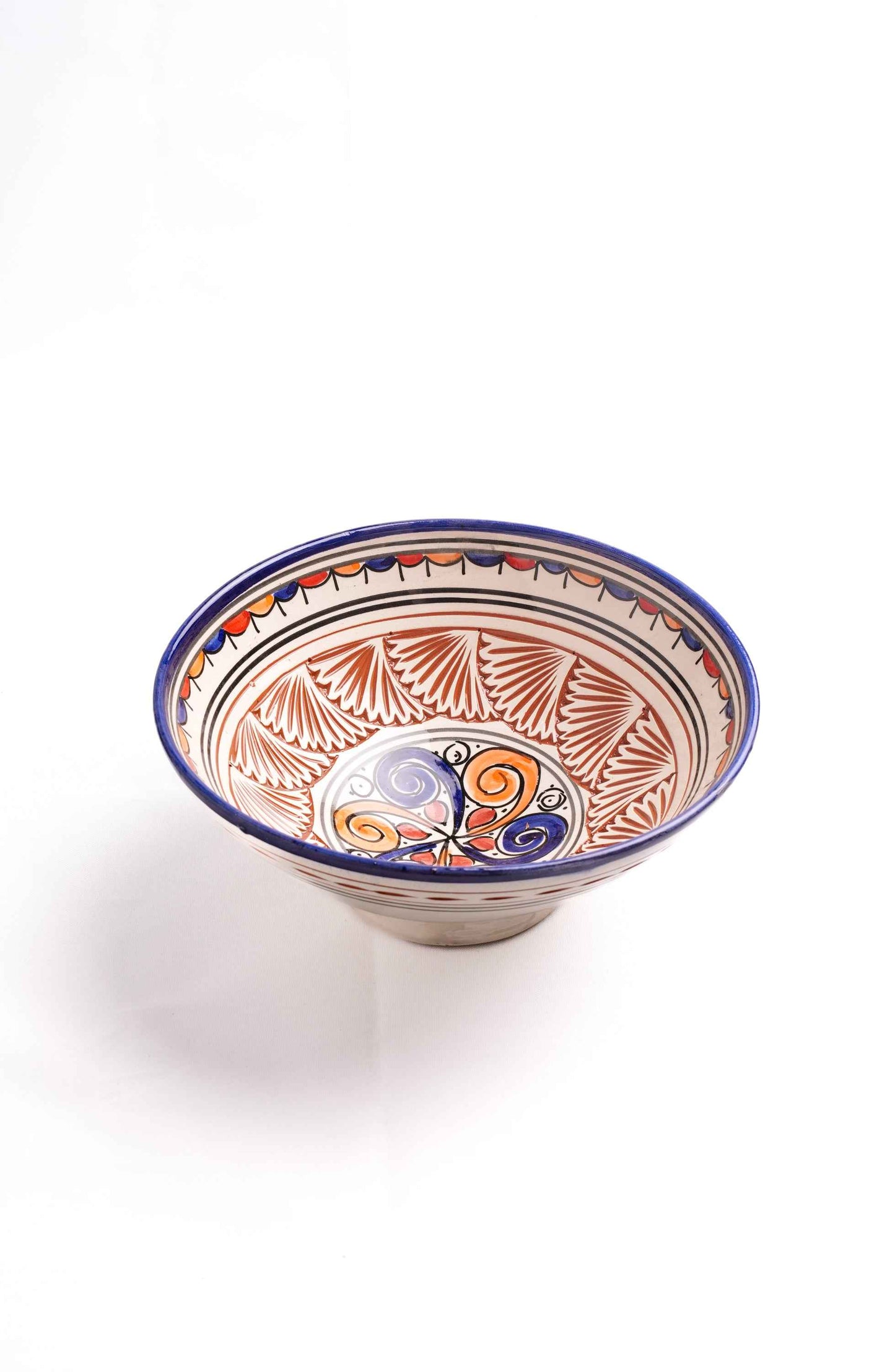 Moroccan Pedestal Bowls, Teal & Rust – Set of 2