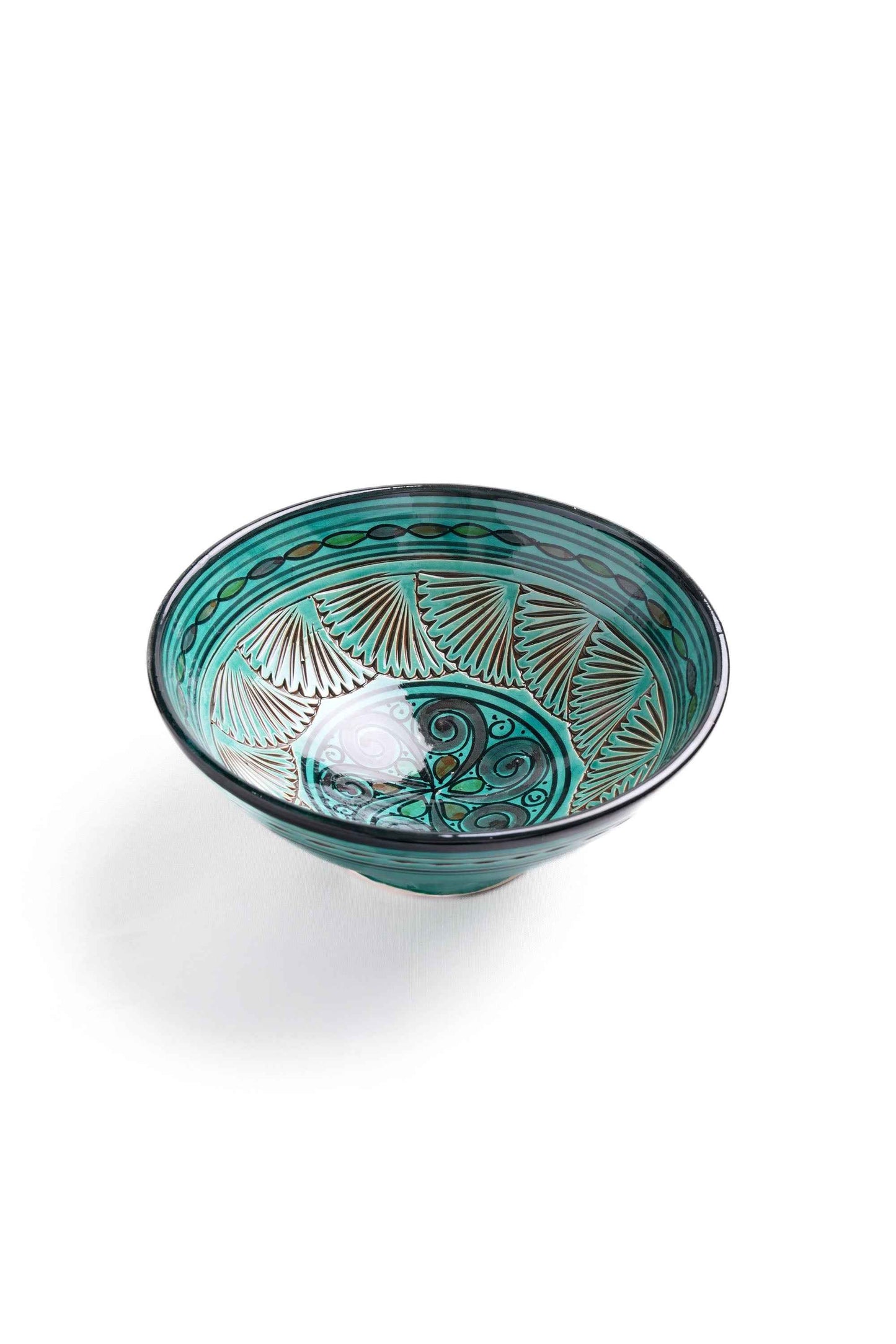 Moroccan Pedestal Bowls, Teal & Rust – Set of 2