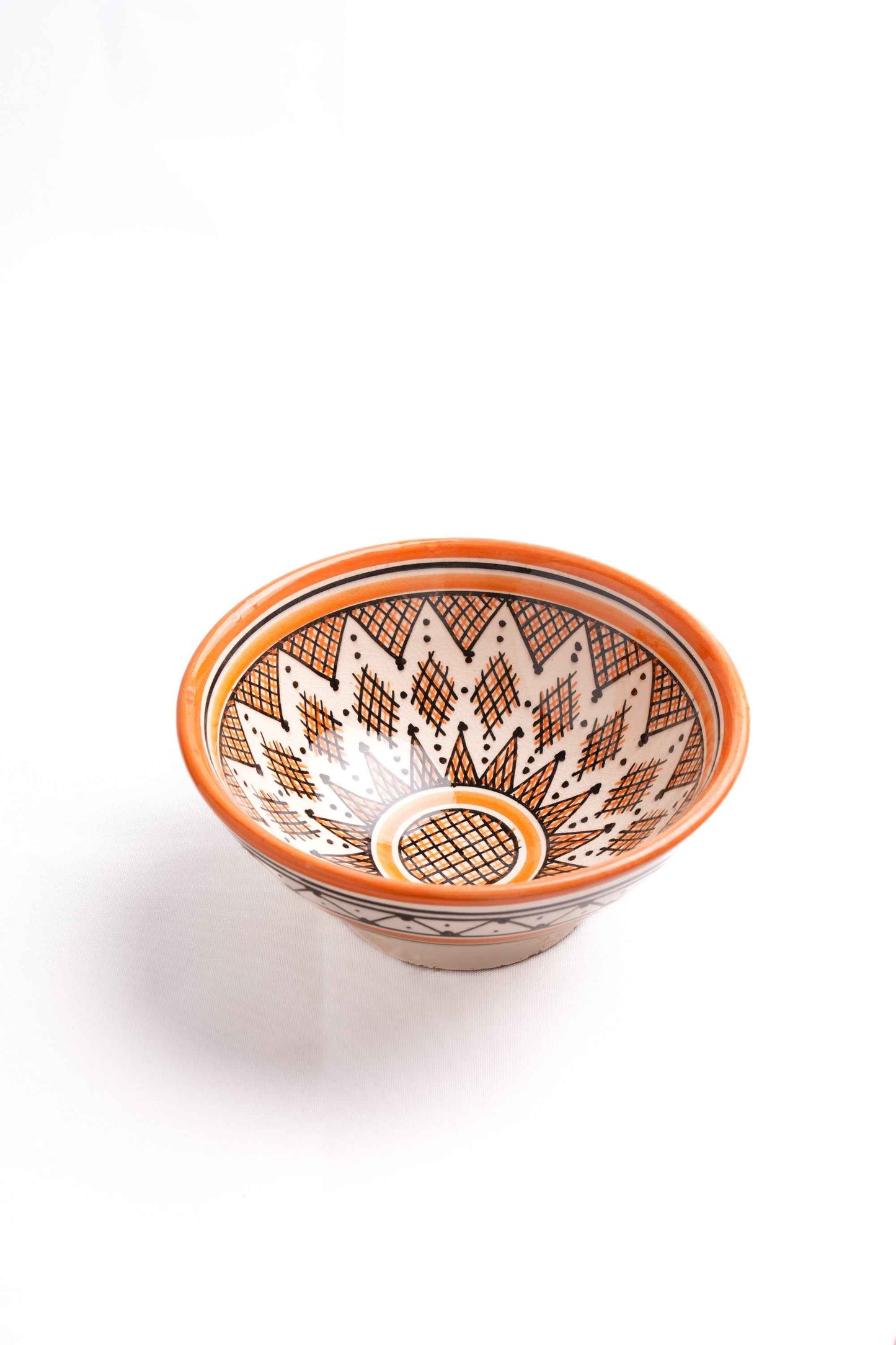 Moroccan Pedestal Bowls, Set of 2 – Orange & Maroon