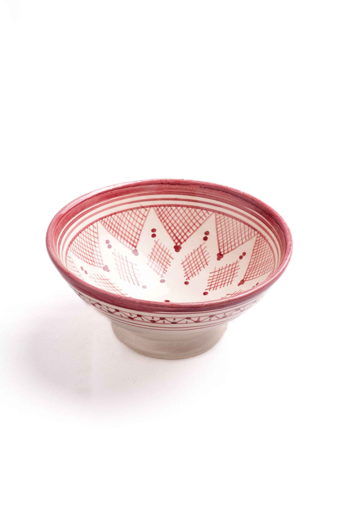Moroccan Pedestal Bowls, Set of 2 – Orange & Maroon